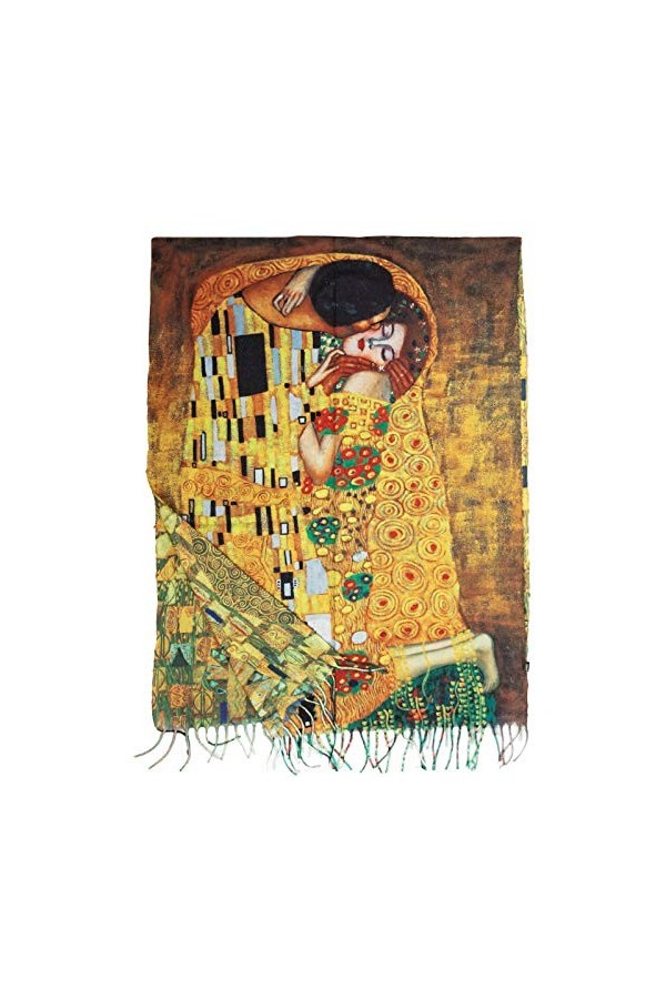 Toocool Klimt Van Gogh Kandinsky Monet écharpe foulard châle A001 unisexe, Baiser 2, Taille unique