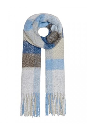 ONLY ONLJENNA Life Brush Scarf CC Echarpe, Airy Blue/Carreaux : Multi CLR Checks, Taille Unique Lot de 100 Femme
