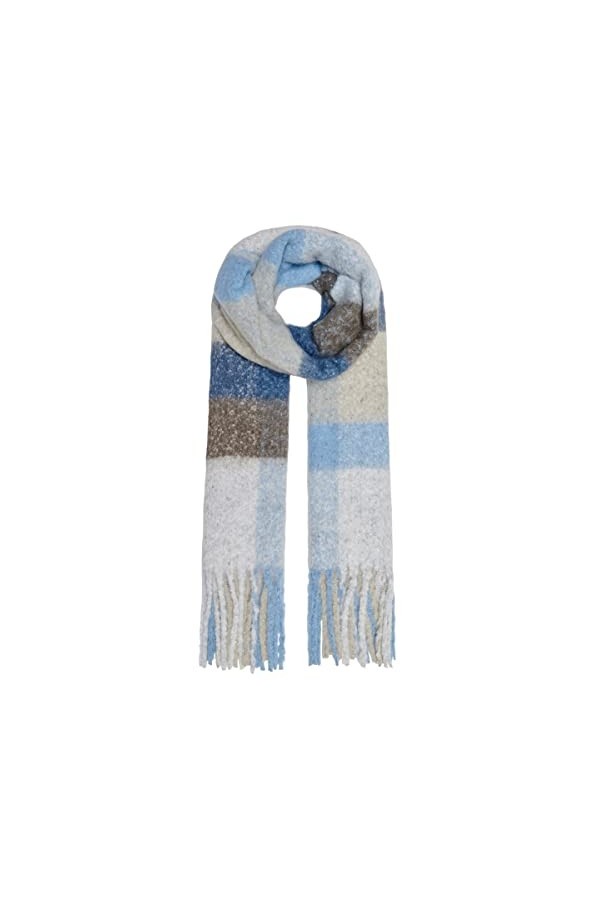 ONLY ONLJENNA Life Brush Scarf CC Echarpe, Airy Blue/Carreaux : Multi CLR Checks, Taille Unique Lot de 100 Femme