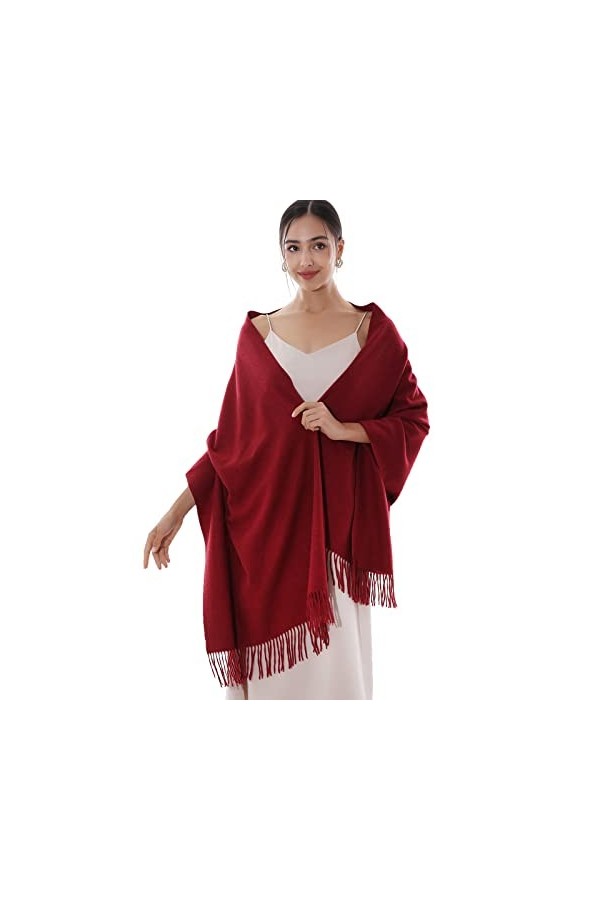 RIIQIICHY Femmes Écharpe Pashmina Châles Etole Cachemire Laine Hiver Longues Grande Chauds Écharpes corail