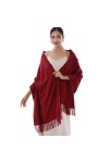 RIIQIICHY Femmes Écharpe Pashmina Châles Etole Cachemire Laine Hiver Longues Grande Chauds Écharpes corail