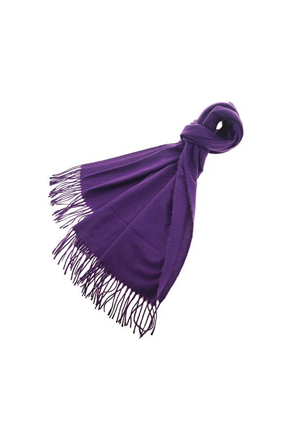 Meranu Pashmina London Écharpe pour femme chaude et douce unie - Coton/acrylique - 160 x 60 cm - XL, Rouge bordeaux., XXL