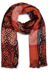 styleBREAKER écharpe douce pour femmes avec motif serpent, rayures et des franges sur le pourtour, hiver, étole, foulard 0101