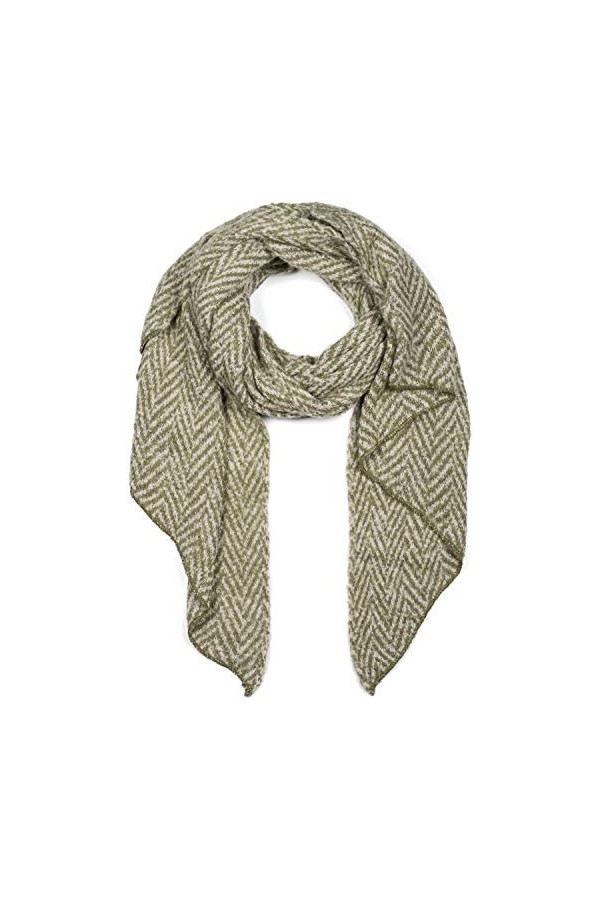 styleBREAKER Écharpe tissée douce pour dames avec motif en zigzag de forme asymétrique, hiver chaud, étole 01017129, couleur: