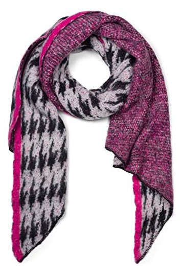 styleBREAKER Écharpe tissée pour femmes avec motif en dents de chien Pepita de forme asymétrique, chaude et douce pour lhive