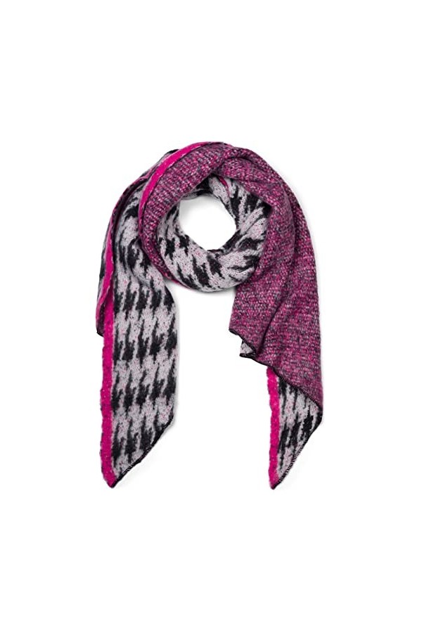 styleBREAKER Écharpe tissée pour femmes avec motif en dents de chien Pepita de forme asymétrique, chaude et douce pour lhive