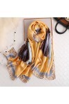 W.Best Femme Foulard 100% Soie Grande Echarpe Châle Ultra-Léger Respirant Elégant