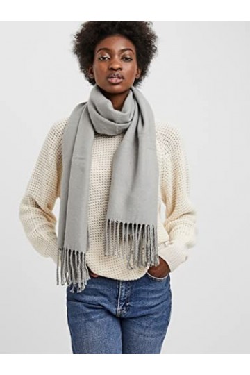 VERO MODA VMJENGA Scarf GA Boo Écharpe, Gris Clair chiné, Taille Unique Femme