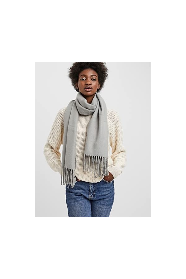 VERO MODA VMJENGA Scarf GA Boo Écharpe, Gris Clair chiné, Taille Unique Femme