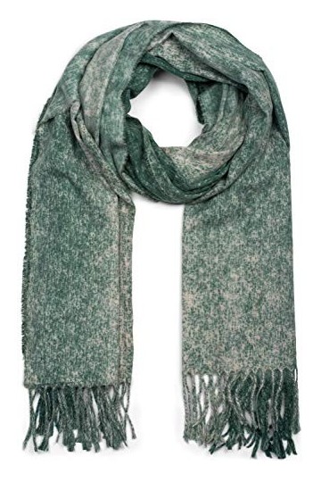 styleBREAKER écharpe chinée unisexe douce avec des franges longues, hiver, étole, foulard 01017109, couleur:Vert foncé