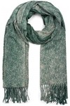 styleBREAKER écharpe chinée unisexe douce avec des franges longues, hiver, étole, foulard 01017109, couleur:Vert foncé