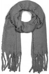 styleBREAKER écharpe pour femmes unie avec application de perles et longues franges épaisses, hiver, étole, foulard 01017123,