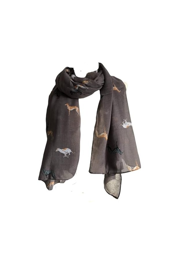 Pamper Yourself Now Écharpe pour femme avec lévrier de différentes couleurs, cadeau fantastique pour lévrier. - Blanc - Taill