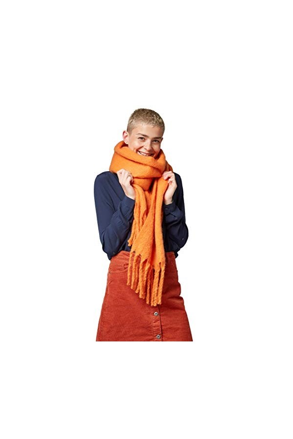 TOM TAILOR Écharpe douce en jean pour femme - Jaune - Taille unique