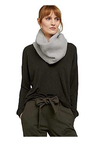 Tom Tailor Écharpe en tricot pour femme - Gris - One Size