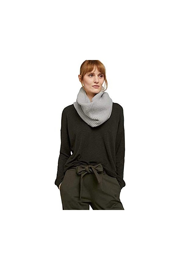 Tom Tailor Écharpe en tricot pour femme - Gris - One Size
