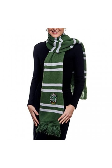 Merchoid Écharpe Harry Potter Maison Serpentard - Écharpe officielle Warner Bros Poudlard Ultra Doux, Vert, taille unique