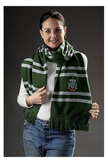 Merchoid Écharpe Harry Potter Maison Serpentard - Écharpe officielle Warner Bros Poudlard Ultra Doux, Vert, taille unique