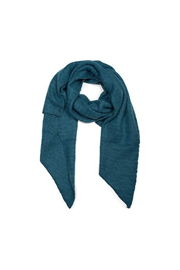 styleBREAKER écharpe pour femmes en tissu uni souple et asymétrique, hiver, étole, foulard 01017118, couleur:Pétrole