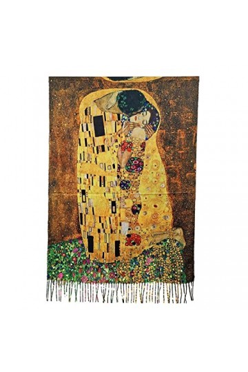 Toocool Klimt Van Gogh Kandinsky Monet écharpe foulard châle A001 unisexe, Baiser 2, Taille unique