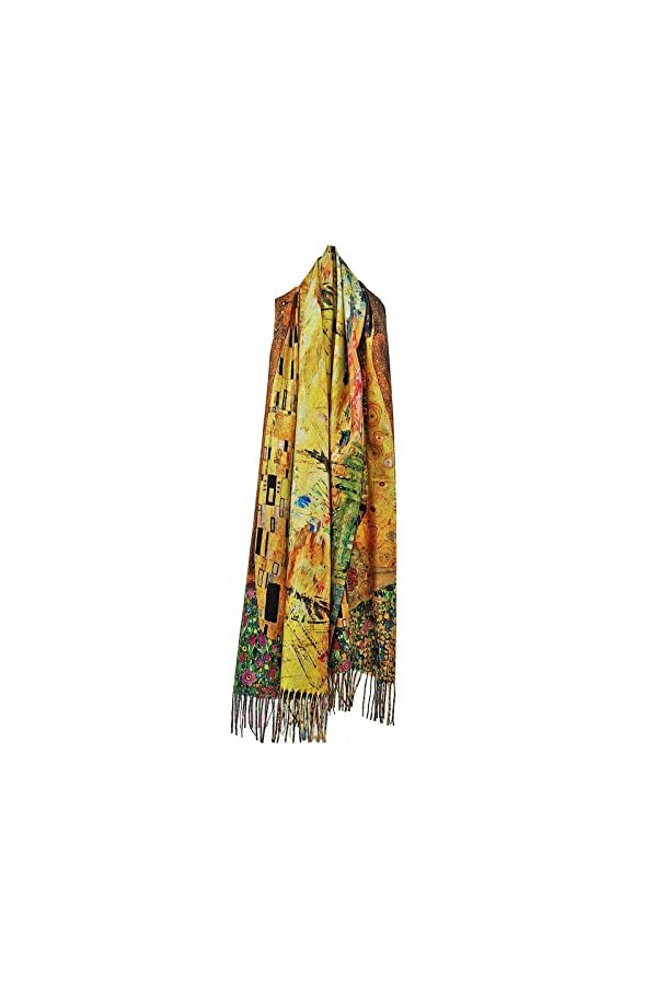 Toocool Klimt Van Gogh Kandinsky Monet écharpe foulard châle A001 unisexe, Baiser 2, Taille unique