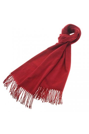 Meranu Pashmina London Écharpe pour femme chaude et douce unie - Coton/acrylique - 160 x 60 cm - XL, Rouge bordeaux., XXL