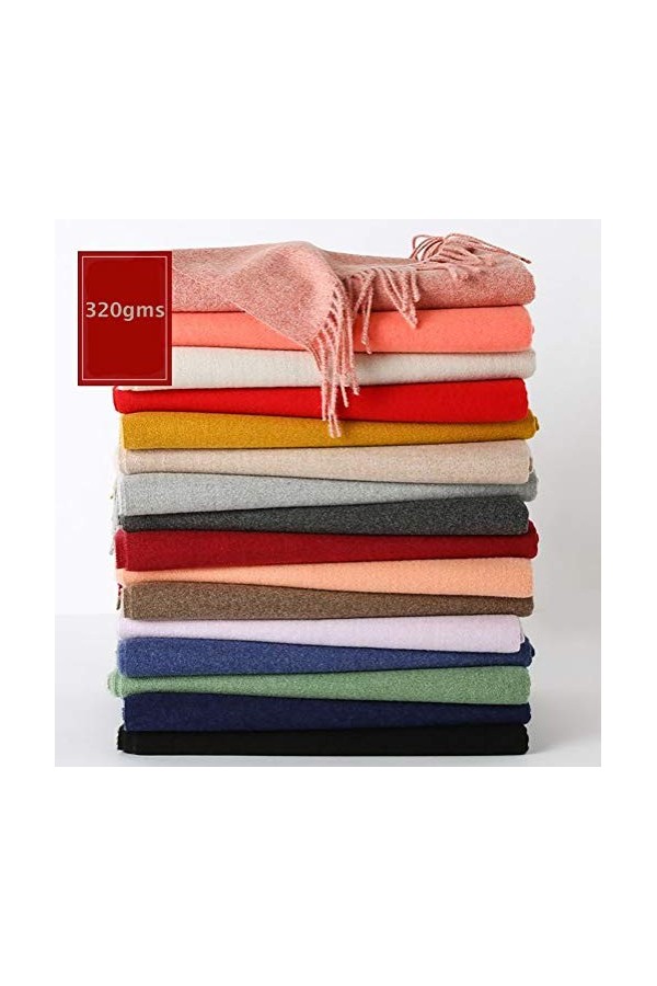 GFM® Écharpe style pashmina pour femme toucher cachemire pour lautomne et lhiver, Mélange cachemire gris clair, L