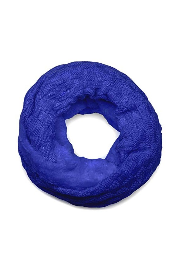 styleBREAKER écharpe ronde à mailles fines chaude avec motif tresse et doublure intérieure en polaire très douce, écharpe sno