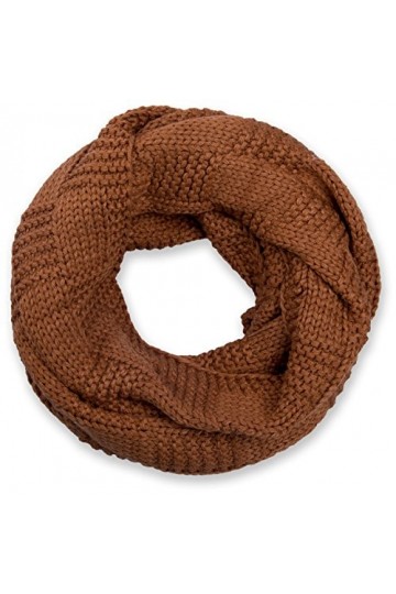 styleBREAKER écharpe loop tricotée avec motif patenté, mailles fines unies, écharpe dhiver, unisexe 01018152, couleur:Cognac