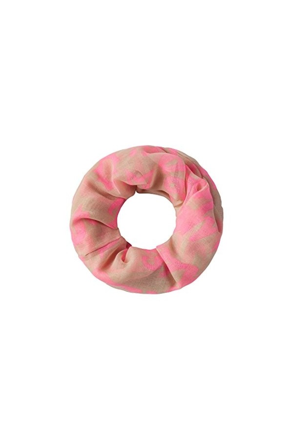 Vincenzo Boretti foulard-écharpe tube femme, design élegant, toucher doux - dessin étoiles graffiti à la mode, bicolore rose 