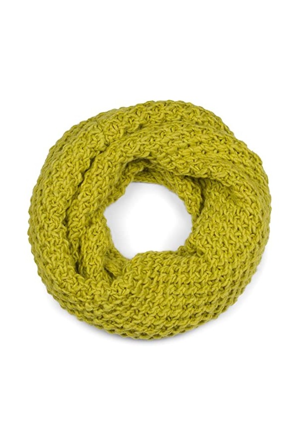 styleBREAKER Écharpe loop en maille avec un motif tricoté épais, foulard tube en maille grossière unie, unisexe 01018157, cou