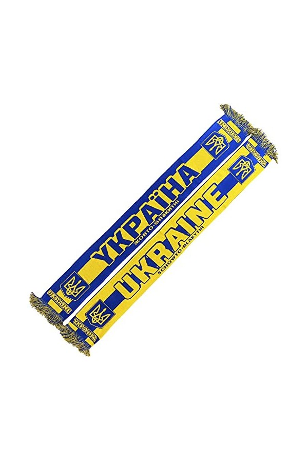 Generisch UKRAINE Écharpe en tricot pour lEurope de football, bleu/jaune, L