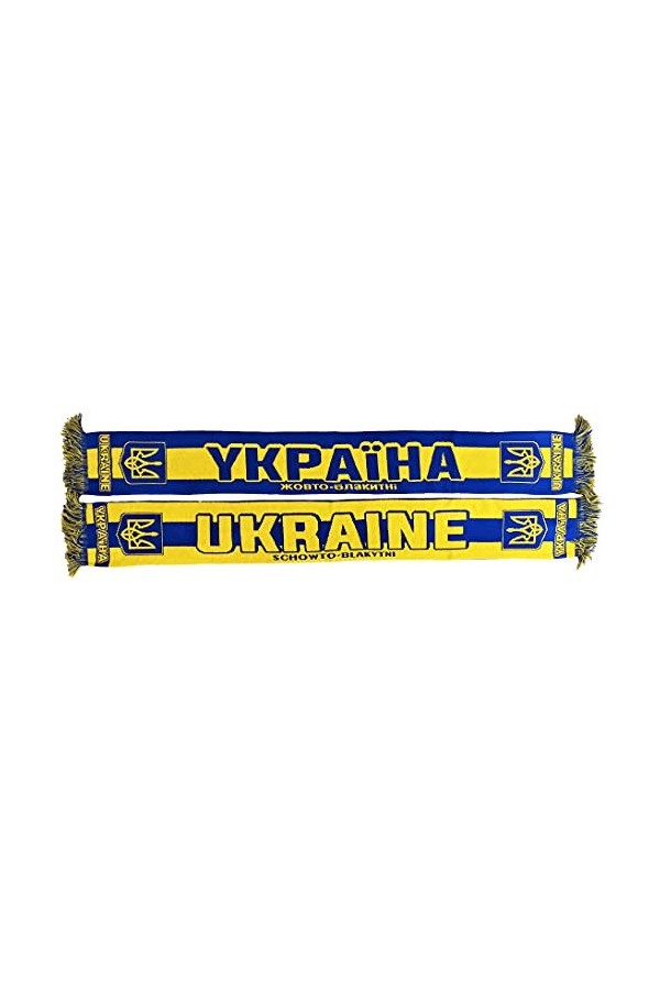 Generisch UKRAINE Écharpe en tricot pour lEurope de football, bleu/jaune, L