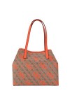 Guess Vikky Tote, Bag Women, Latte Logo/Orange, Taille Unique