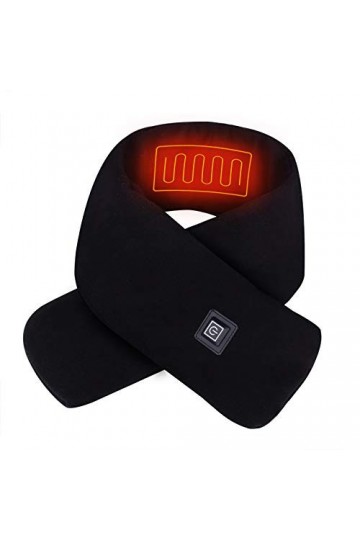 Qdreclod Écharpe USB Chauffant Électrique avec 3 Niveaux Température Réglable, Unisexe Chaud Coupe-Vent Foulard avec Poches, 