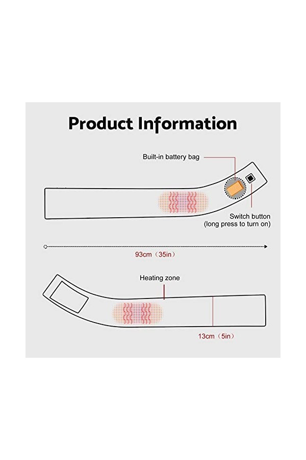 Qdreclod Écharpe USB Chauffant Électrique avec 3 Niveaux Température Réglable, Unisexe Chaud Coupe-Vent Foulard avec Poches, 
