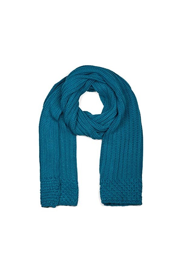 styleBREAKER Écharpe longue en tricot pour dames avec côtes et motif de tricot perlé, écharpe chaude en tricot dhiver Unicol