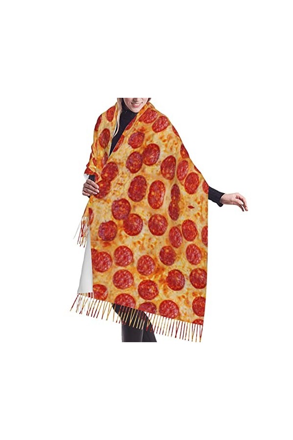 DHWUIASF Foulard à pompons en forme de loup gris pour femme - Longue écharpe douce et chaude, Touches de piano avec notes de 