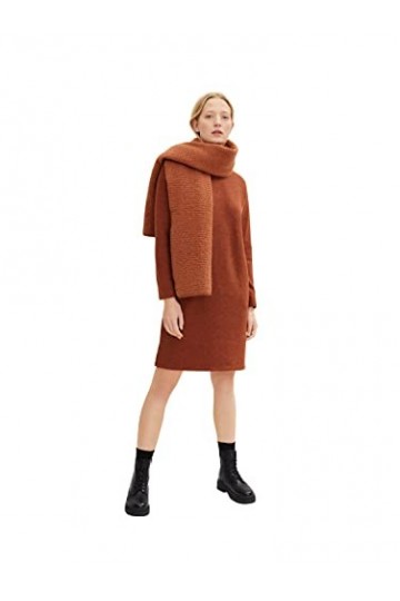 TOM TAILOR 1034093 Écharpe en Tricot bouclé Femme ,30015 - Canyon Sunset Red ,ONESIZE