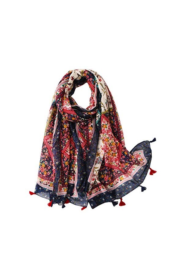 Ecroon Femmes Trendy cotton Imprimé Animal Echarpe Châle Wrap Élégant Long Pashmina Couverture Foulards Etoles