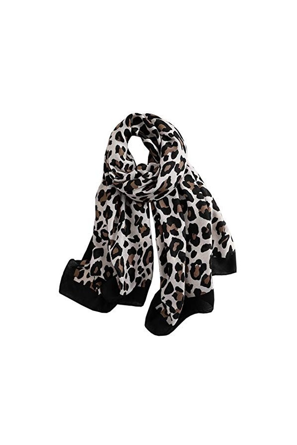 Ecroon Femmes Trendy cotton Imprimé Animal Echarpe Châle Wrap Élégant Long Pashmina Couverture Foulards Etoles