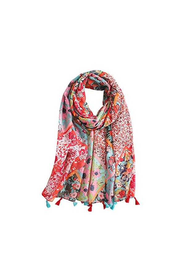 Ecroon Femmes Trendy cotton Imprimé Animal Echarpe Châle Wrap Élégant Long Pashmina Couverture Foulards Etoles