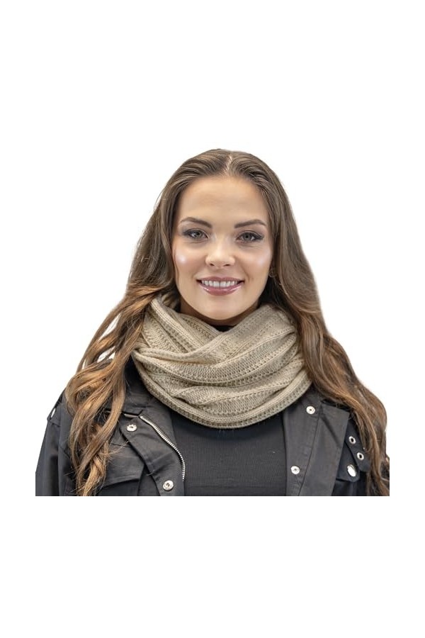 VIVISENCE Écharpe Tube Cache-Cou Pour Hiver 7019S, Beige,UNI