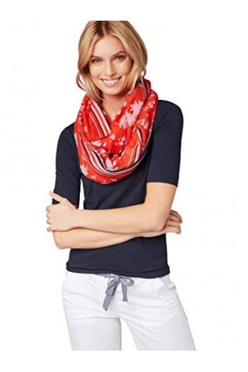 TOM TAILOR Écharpe tubulaire pour femme - Rouge - Taille unique
