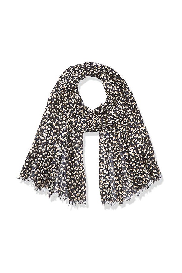 TOM TAILOR 1023356 Écharpe à Motifs avec Paillettes Brodées Femme ,25632 - Black Tree Design ,ONESIZE