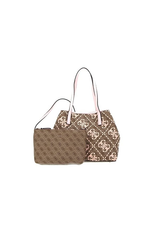 Guess Vikky Tote, Bag Women, Latte Logo/Orange, Taille Unique