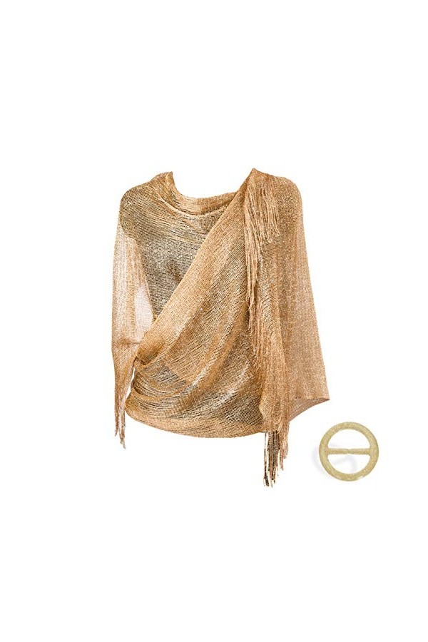 DiaryLook Écharpe de soirée pour femme avec franges - -