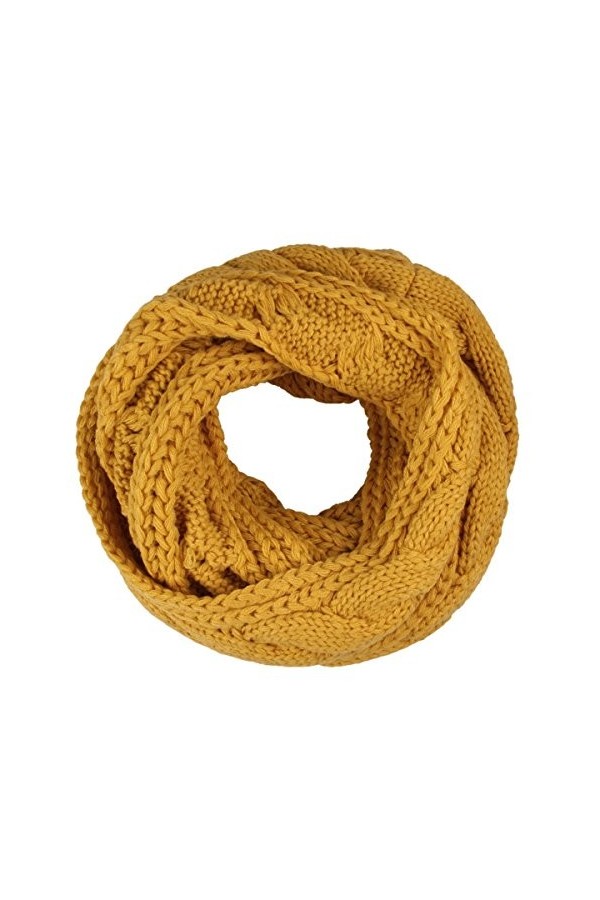 Fletion Echarpe tour de cou en laine chaude unisexe hiver - jaune - One Size