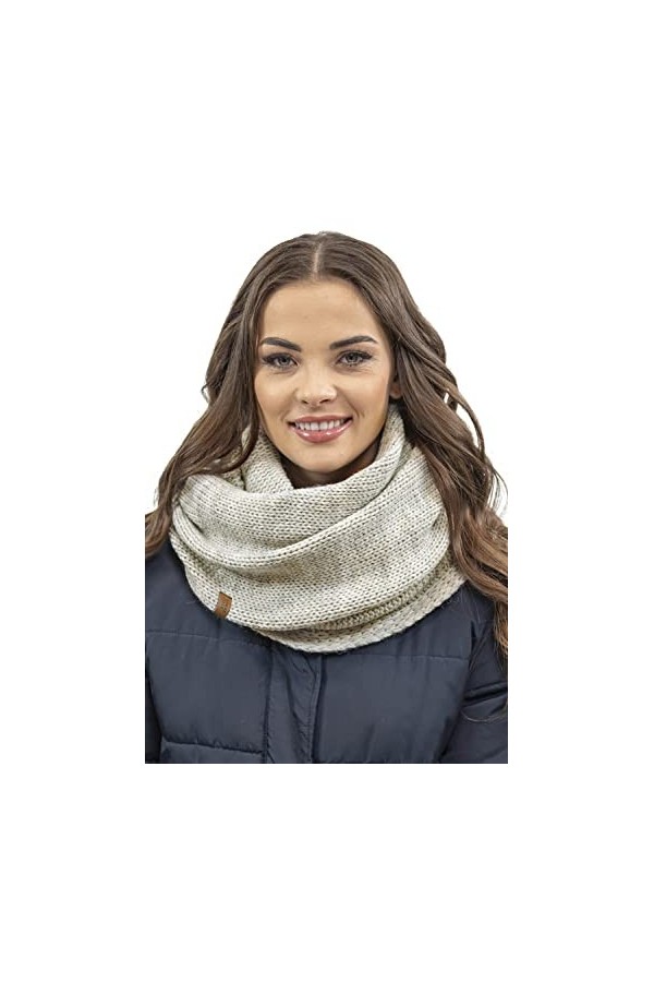VIVISENCE Écharpe Cache-Cou Dhiver 7103, Beige Clair,UNI
