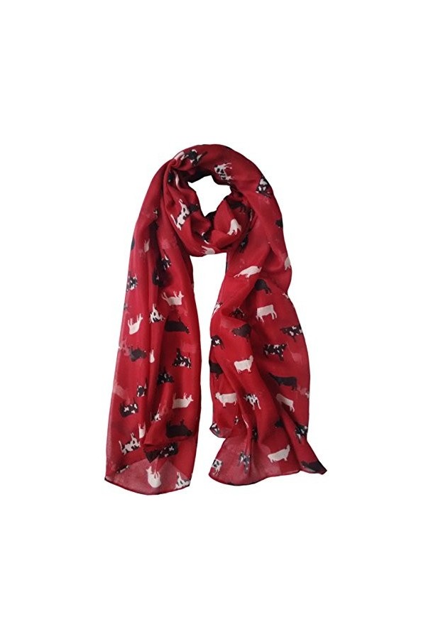 GlamLondon - Echarpe - Femme - Rouge - Large